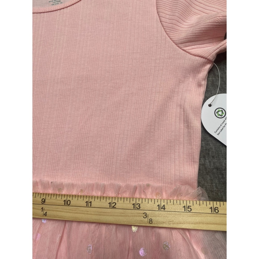 Wonder Nation Girls XL 14-16 Pink Frost Ribbed Tutu Dress Iridescent Polka Dot - Picture 9 of 10